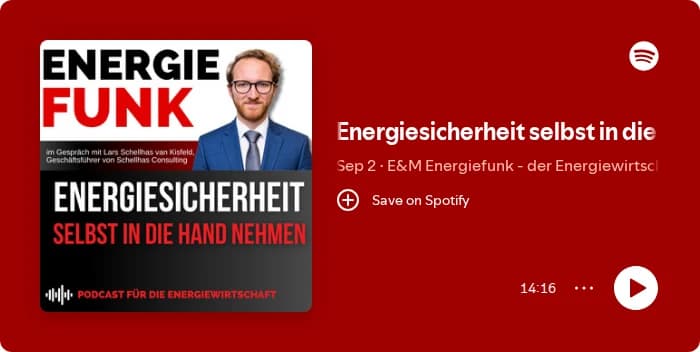 Vorschau der Podcast-Folge „Energiesicherheit selbst in die Hand nehmen" bei E&M Energiefunk
